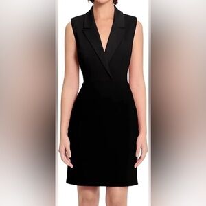 Donna Morgan sleeveless black blazer-style dress size 6 NWOT